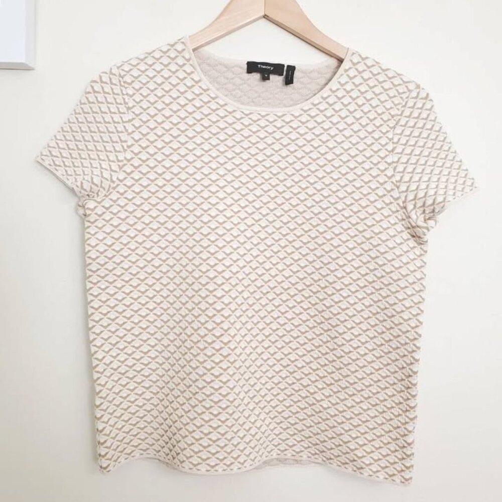 Theory Printed Crew Neck Top (Size P, fits XS / S)